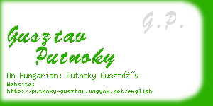 gusztav putnoky business card